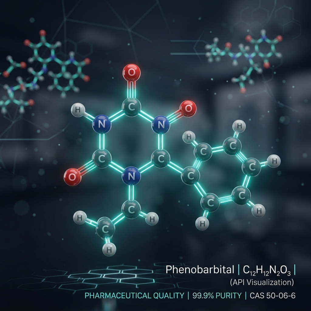 Phenobarbital API molecular structure visualization