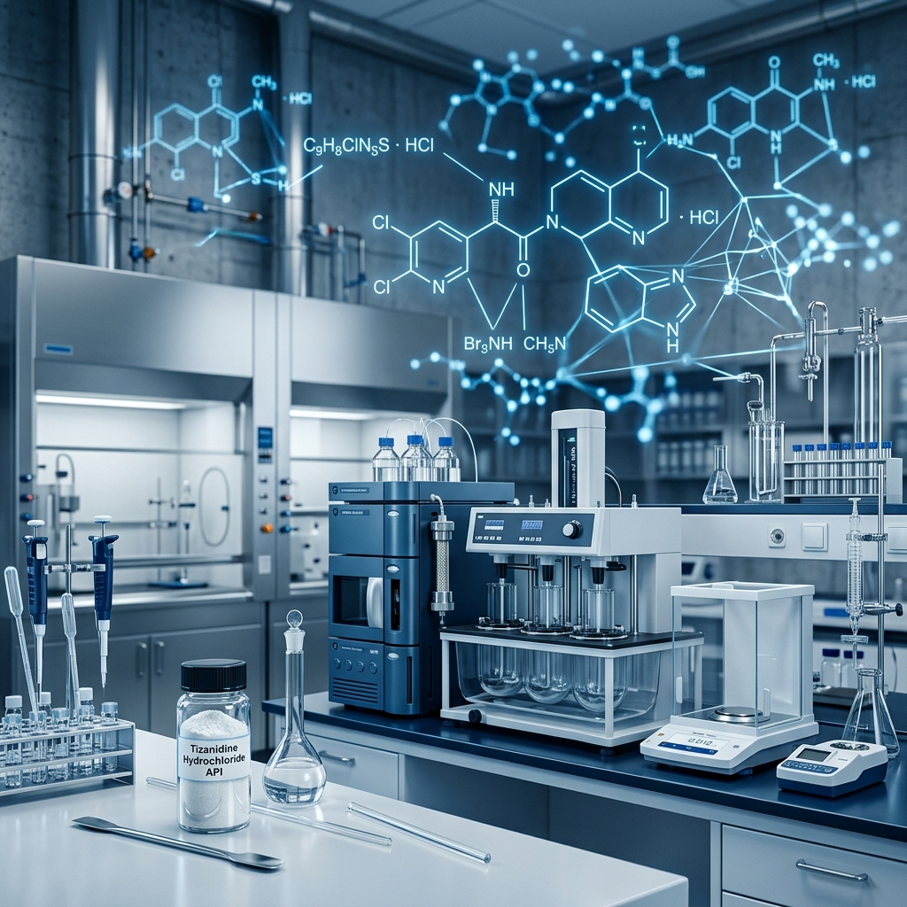 Tizanidine Hydrochloride API molecular structure visualization